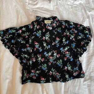 Floral Black Blouse